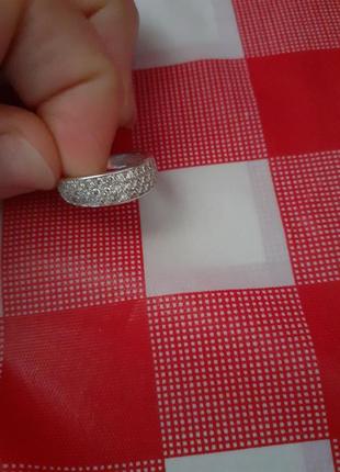 Кольцо. нежное серебряное колечко с камнями сваровски4 фото