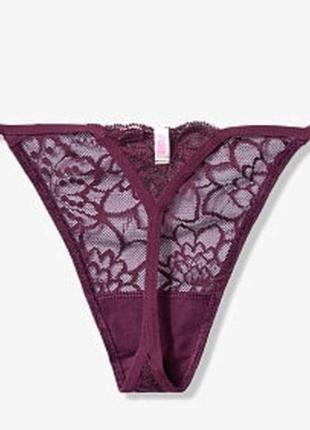 Victoria’s secret размер l кружевные стринги с v-образным вырезом pink оригинал