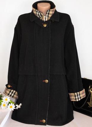 Брендовое демисезонное пальто с карманами david barry exclusive шерсть большой размер1 фото