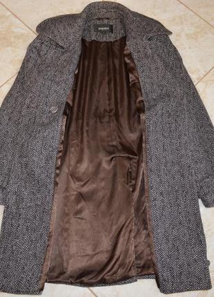 Брендовое демисезонное пальто с поясом и карманами papaya шерсть7 фото