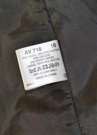 Брендовое черное демисезонное пальто с карманами шерсть вискоза6 фото