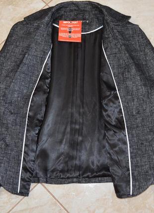 Брендовый серый пиджак жакет блейзер с карманами planet лен этикетка6 фото