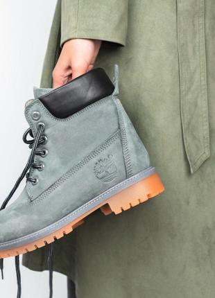 Шикарные ботинки с мехом timberland в сером цвете (осень-зима-весна)😍2 фото