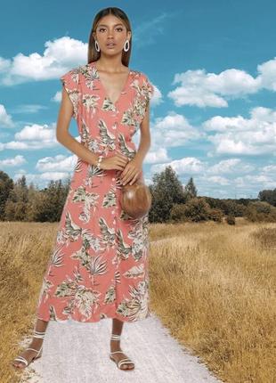 Сукня міді в тропічний принт mango