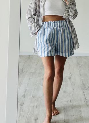 Шорти льон лляні zara льняні білі zara mango 🥭