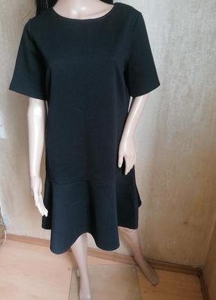 Черное фактурное платье с юбкой-колокольчик marisota (к086)