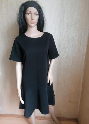 Черное фактурное платье с юбкой-колокольчик marisota (к086)2 фото
