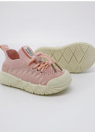 Текстильні кросівки для дівчинки рожеві 27-32 детские кроссовки для девочки летние деми paliament2 фото