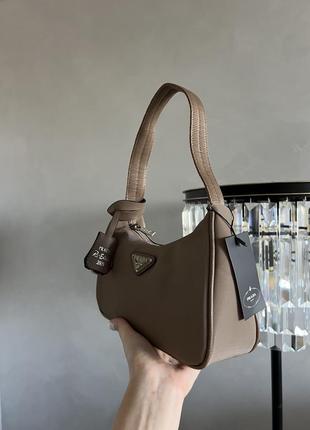 Сумка prada re-edition mokko velvet/ neylon