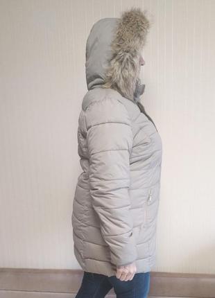 Куртка женская зимняя стеганая плащевка бежевая dorothy perkins4 фото