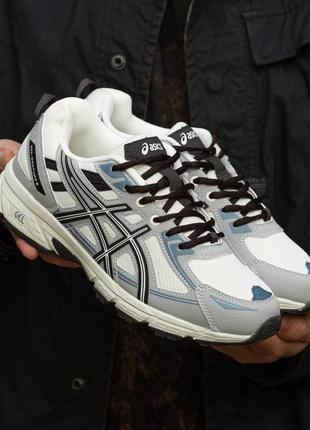 Демисезонные белые кроссовки asics gel venture 6  білі чоловічі кросівки asics gel