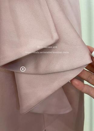 Goddiva пудровое платье макси рыбка со шлейфом и разрезом8 фото