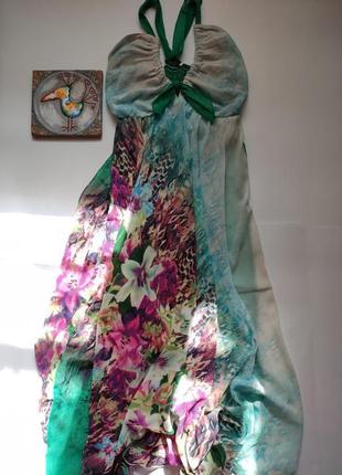 Красивое длинное шифоновое сарафан, платье на бретелях billion shield2 фото
