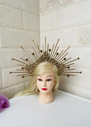 👑 корона/ободок/обруч/вінок з квітами/зірками для фотосесії/високий