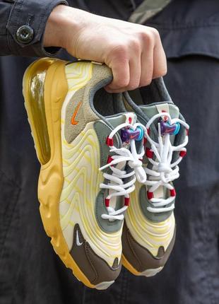 Мужские кроссовки nike air max 270 react x travis scott beige 40-41-42-43-44-45