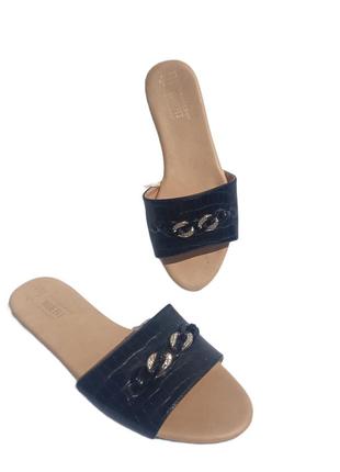 Широкие тапочки-слайдеры с цепочкой шлепанцы primark widefit extra comfort