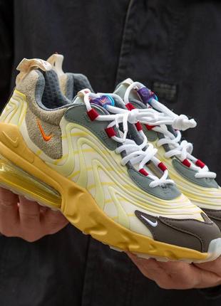 Женские кроссовки nike air max 270 react x travis scott beige 38-39-40-411 фото