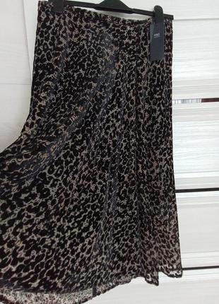 Брендовая новая юбка из пан-бархата на шифоне р.12-14.4 фото