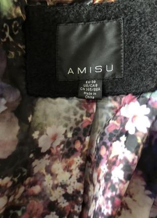 Пальто amisu, 42% шерсть, размер с-м5 фото