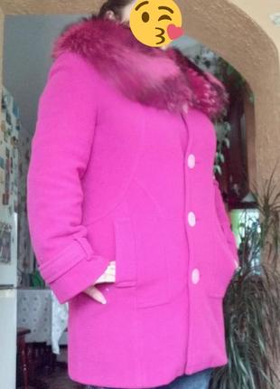 Зимове пальто кашемір і справжнє хутро2 фото