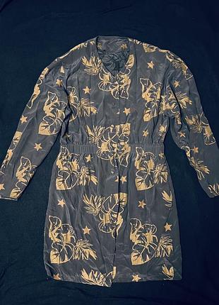 Плаття сукня шовк плаття халат плаття розпис золотом américain vintage
