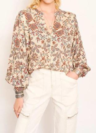 Блуза з віскози блуза з пишним рукавом блузка max mara mkt studio блуза в цветочный принт блузон