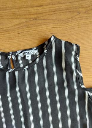 Блуза блузка топ в полоску рукав с открытым плечом, р. 143 фото