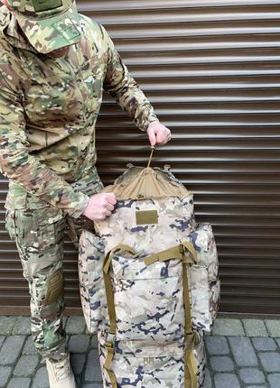 Тактичний великий армійський рюкзак 120 літрів мультикам7 фото