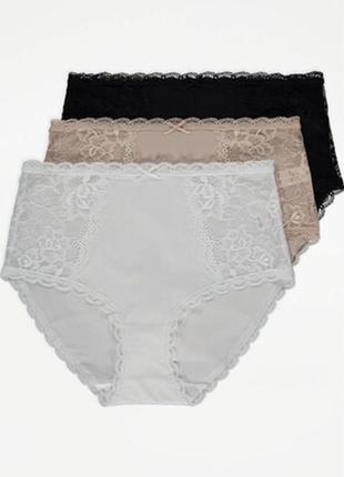 Чорні трусики з мереживом george 🛍️1+1=3🛍️