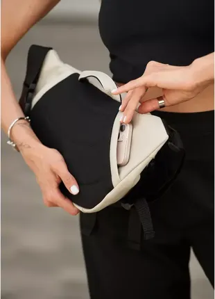 Большая женская поясная сумка бананка sambag dynamicdart серая7 фото