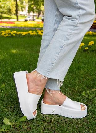 Женские кожаные шльопанцы, разные цвета