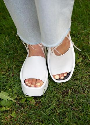 Женские кожаные шльопанцы, разные цвета