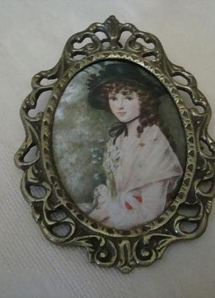 Настенное панно картина шелкография рамка бронза №5