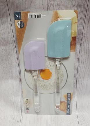 Силіконові лопатки ernesto 2 шт. кухонні кондитерські лопатка для випікання набір лопаток скребок для тіста шпатель приладдя