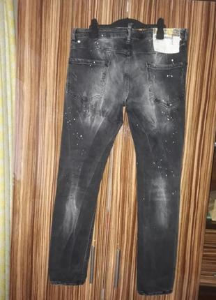 Оригинальные стрейчевые чёрные джинсы dsquared размер 506 фото