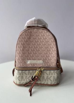 Женский кожаный текстиль рюкзак портфель michael kors1 фото