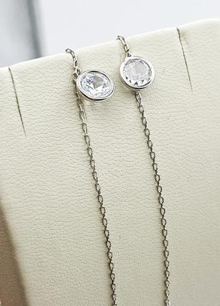 Сережки- протяжки срібні з кубічним цирконієм 1,53 г