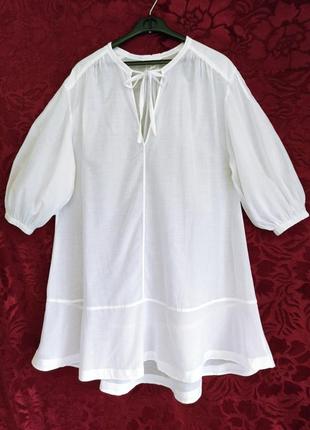 100% тонка бавовна батист біле плаття вільного крою пляжне плаття оверсайз