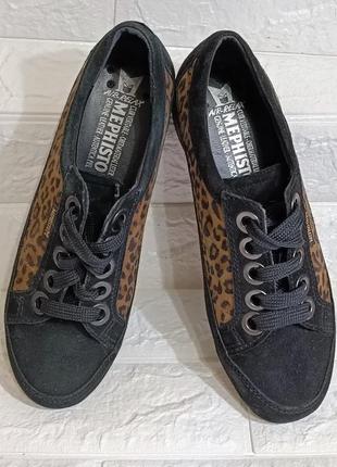 Замшевые кроссовки bretta с леопардовым принтом mephisto.eur5.25см.3 фото