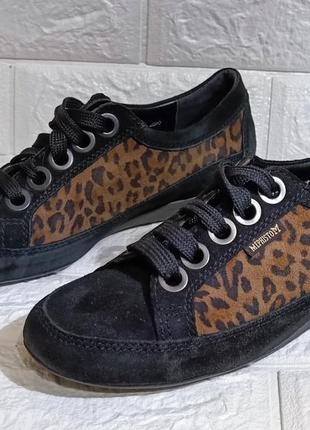 Замшевые кроссовки bretta с леопардовым принтом mephisto.eur5.25см.1 фото