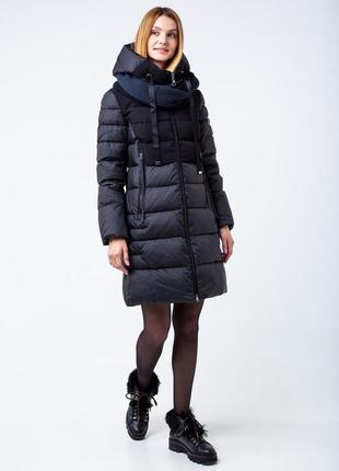 Коллекция зима 2020! зимняя черная куртка пуховик clasna cw19d-209acw8 фото