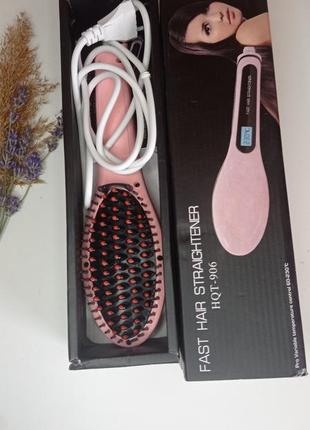 Электрическая расческа-выпрямитель с турмалиновым покрытием fast hair straightener  расческа утюжок для выпрямления волос