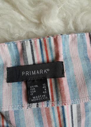 Хлопковая юбка в полоску с поясом primark6 фото