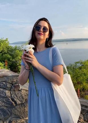 Платье летнее трикотаж рубчик, платье миди женское ниже колен3 фото