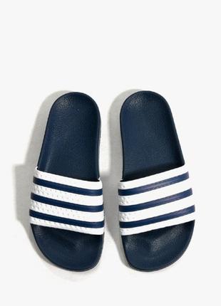 Тапки adidas синие унисекс шлепанцы