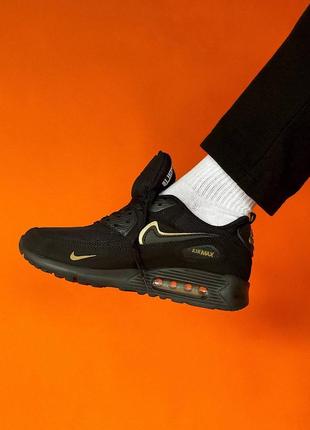 Кроссовки мужские nike air max 90 black gold9 фото