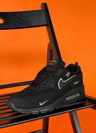 Кроссовки мужские nike air max 90 black gold3 фото