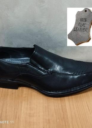 Шикарні шкіряні туфлі am shoe company розмір 42