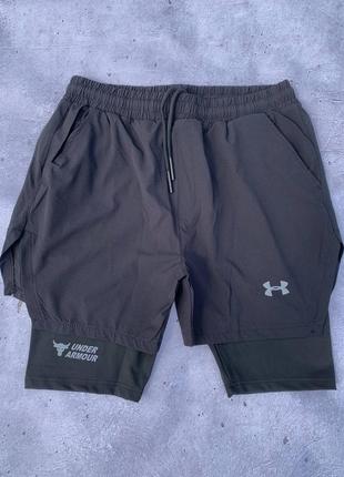 Мужские спортивные шорты under armour черные / качественные шорты для мужчин на лето