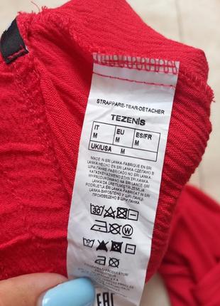 Брендовые легкие красные штаны брюки бойфренды с высокой талией tezenis, 12 pазмер.2 фото